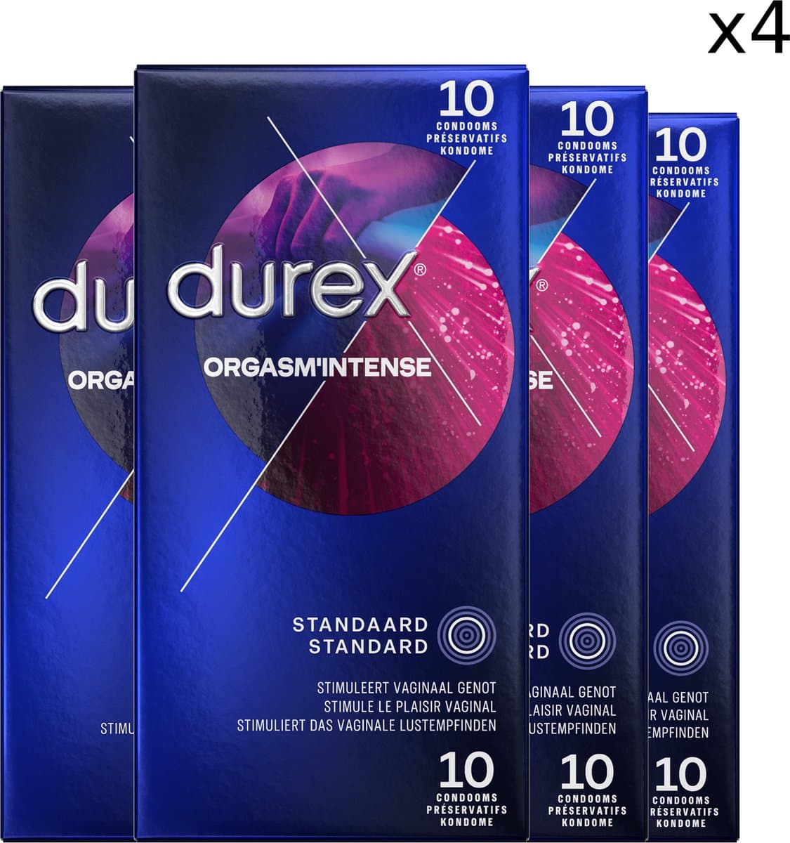 Durex - Orgasm'Intense - Condooms - 4 x 10 stuks stuks - voordeelverpakking - met stimulerende gel voor een intensere orgasme — afbeelding 1
