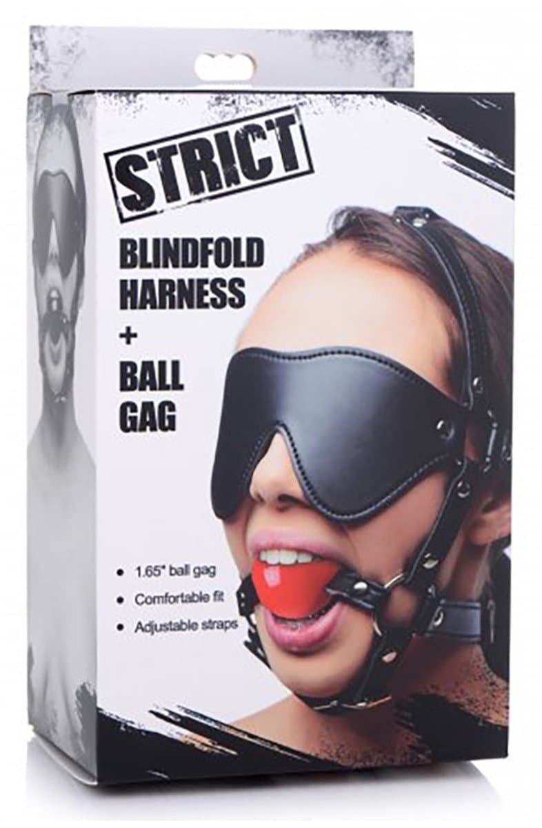 ST Blinde Vouw Harnass met Ball Gag — afbeelding 1