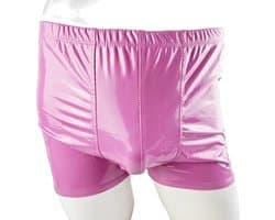 BamBella ® - Boxer short Maat L/XL Datex roze (Latex en stof SM kleding BDSM erotische heren kleding ondergoed lingerie onderbroek zwart