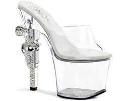 Pleaser - REVOLVER-712 Muiltjes - Paaldans schoenen - 35 Shoes - Wit