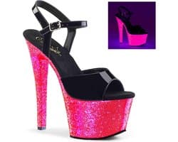 Pleaser - SKY-309UVLG Sandaal met enkelband, Paaldans schoenen - Paaldans schoenen - 40 Shoes - Roze