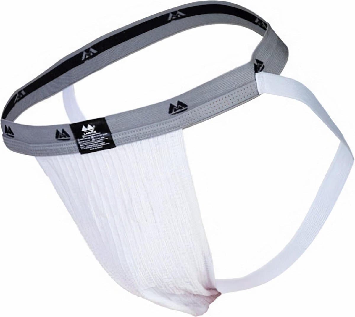 MM Sports The Original Swimmer/Jogger Jockstrap 1 inch White - MAAT M - Heren Ondergoed - Jockstrap voor Man - Mannen Jock — afbeelding 1