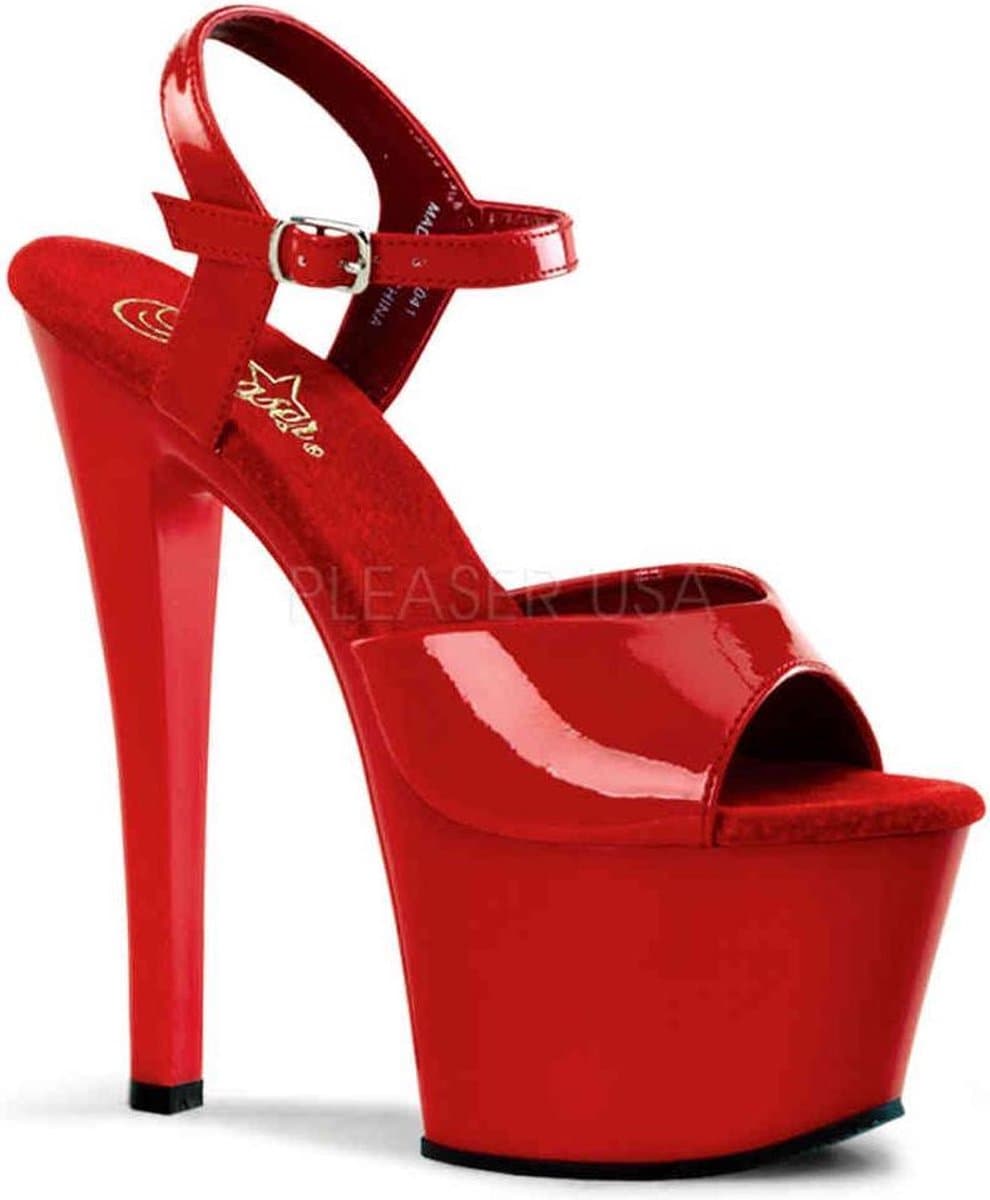 Pleaser - SKY-309 Sandaal met enkelband, Paaldans schoenen - Paaldans schoenen - 40 Shoes - Rood — afbeelding 1