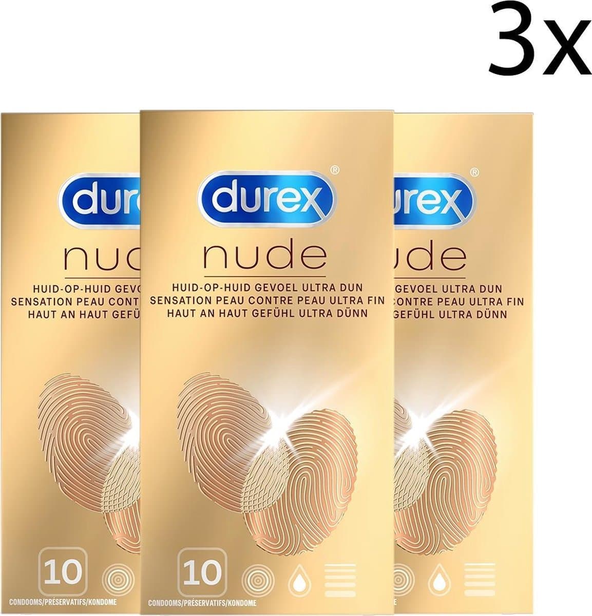 Durex Condooms Nude 10st - 3 Stuks - Voordeelverpakking — afbeelding 1