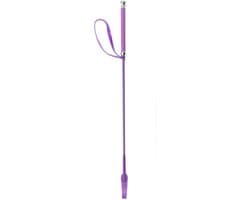Rimba - Paardrijzweep Met Flapje - 65 cm - Paars