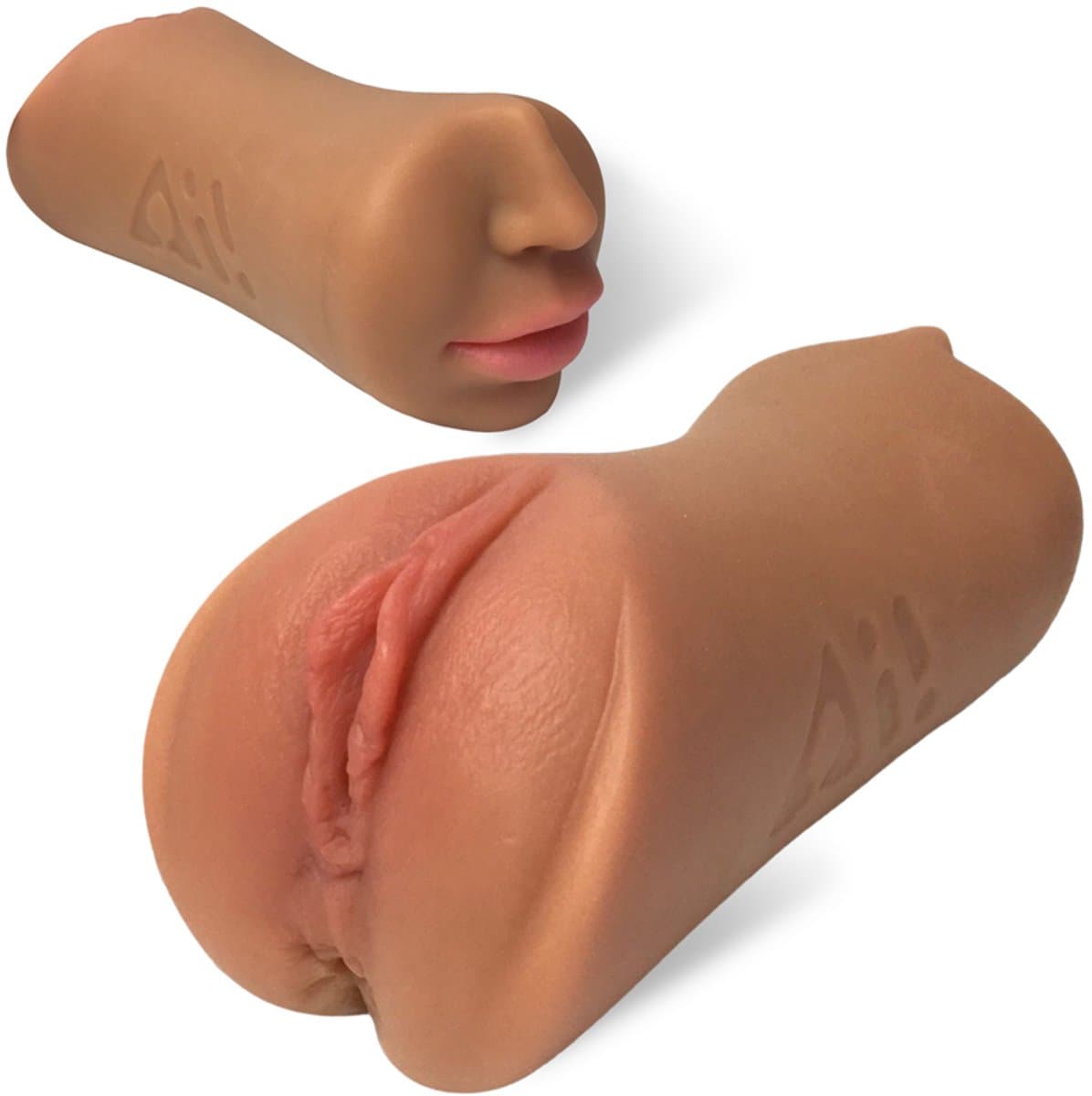 Aii Katana 3D Realistisch Masturbator + Opbergtas - Masturbator voor man - Pocket Pussy - 3 in 1 Vagina, Anus en Mond - Sex toys voor mannen - Licht Getint — afbeelding 1