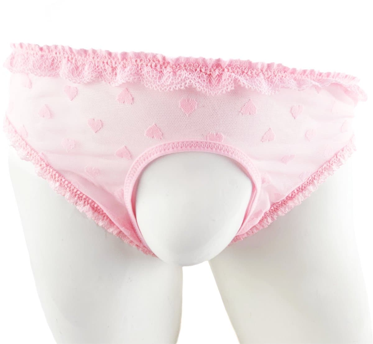BamBella ® - ondergoed - maat S/M - Roze heren onderbroek hartjes open kruis kant mannen — afbeelding 1