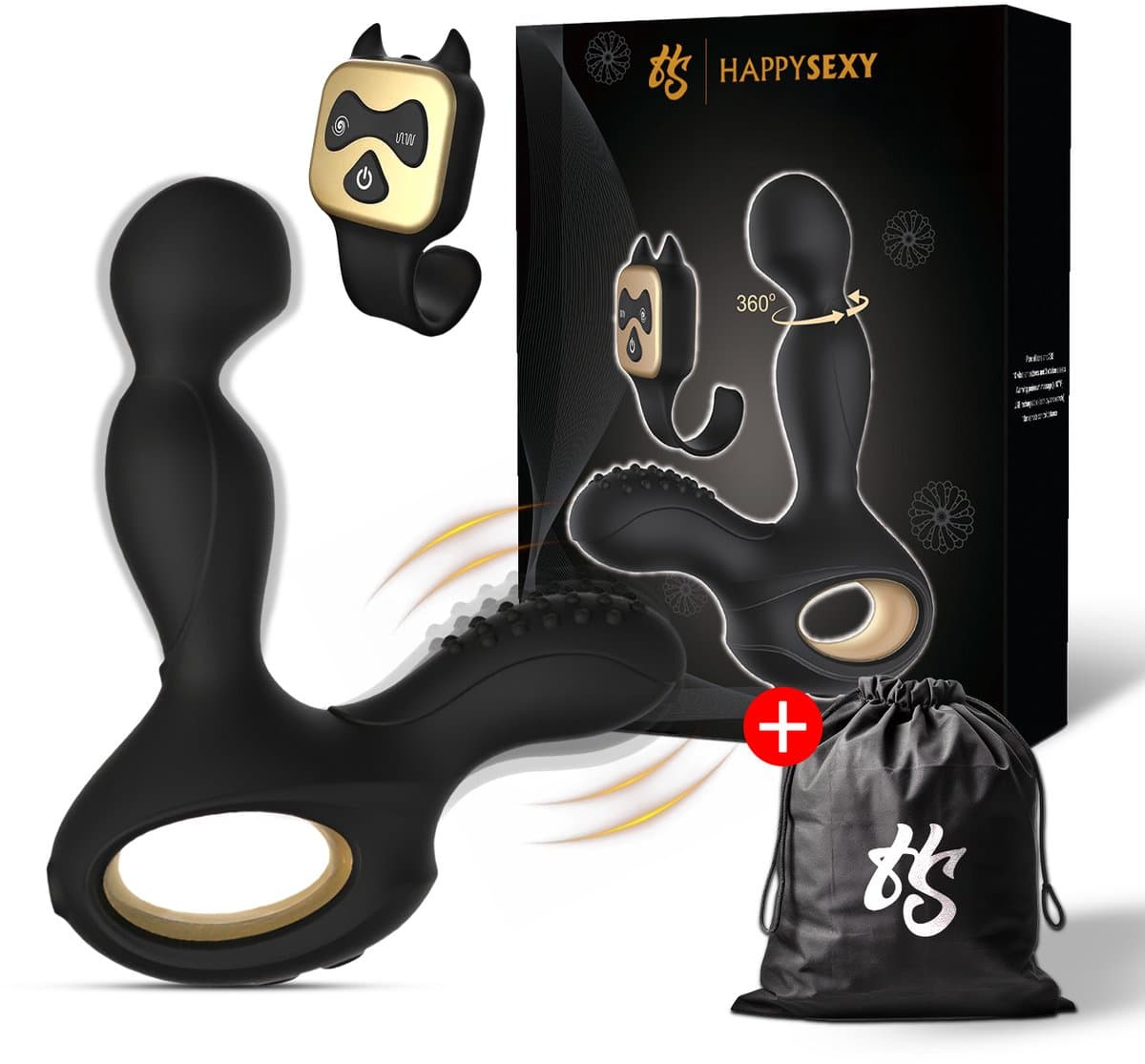 HappySexy Prostaat Verwarmde Vibrator Met Afstandsbediening - Gay & Hetero Stotende Buttplug Stimulator Set - Anaal Butplug Dildo Vibrators - Vibrerende Anal Plug Set Mannen - Buttplugs Groot — afbeelding 1