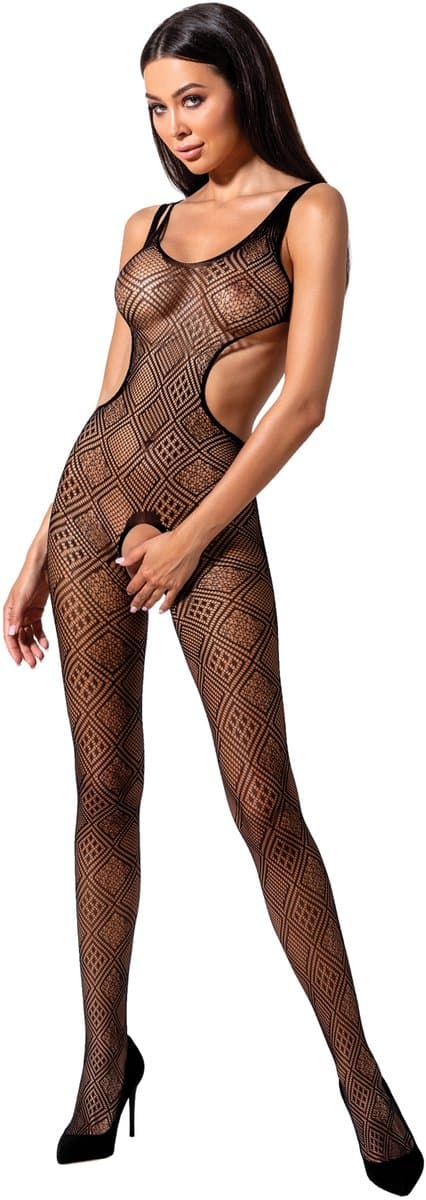 Passion - Woman Bs085 Bodystocking Black One Size — afbeelding 1