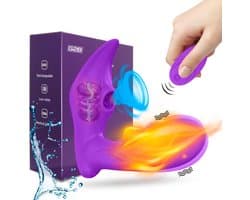 G2B® Clitoris Zuiger - Luchtdruk Vibrator met Afstandsbediening - Clitoris & G-spot Stimulator - Vibrators voor Vrouwen Realistisch & Koppels - 20 Standen - Verwarmd - Waterproof - Sex Toys Couples - Paars
