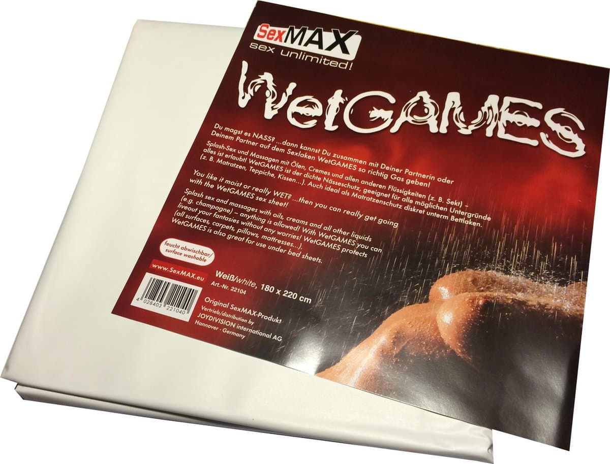 WetGAMES Sex Erotiek Lak Laken 180 x 220 cm - Wit Volledig waterproof — afbeelding 1