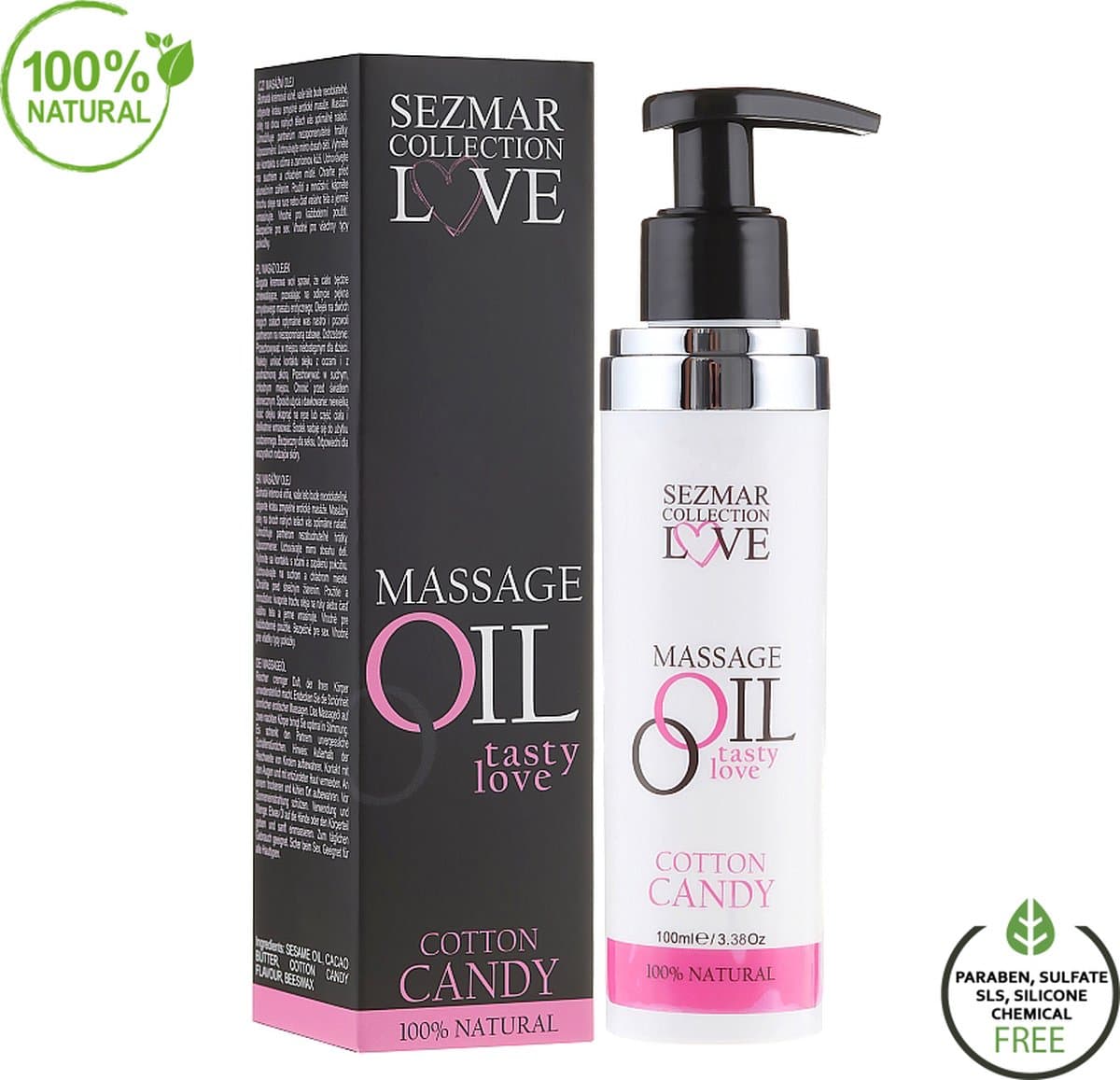 Natuurlijke Massage Olie En Glijmiddel Cotton Candy - 100 ML - Sensual Massage Olie - Etherische Olie - Massage Olie Erotisch — afbeelding 1