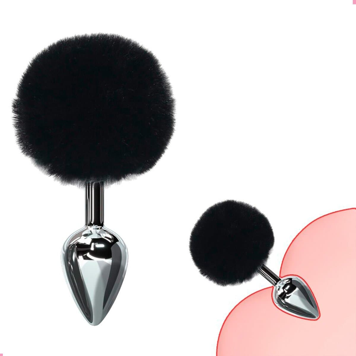 Daily Joy Buttplug – Konijnenstaart – Rollenspel – Anale staart – Zwart — afbeelding 1