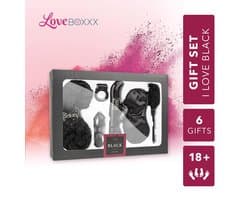 Loveboxxx - I Love Black Cadeauset - 6 Delige Cadeauset - Geschenkset Mannen en Vrouwen - Cadeau voor Koppels - Giftset Man en Vrouw - Erotisch - Zwart