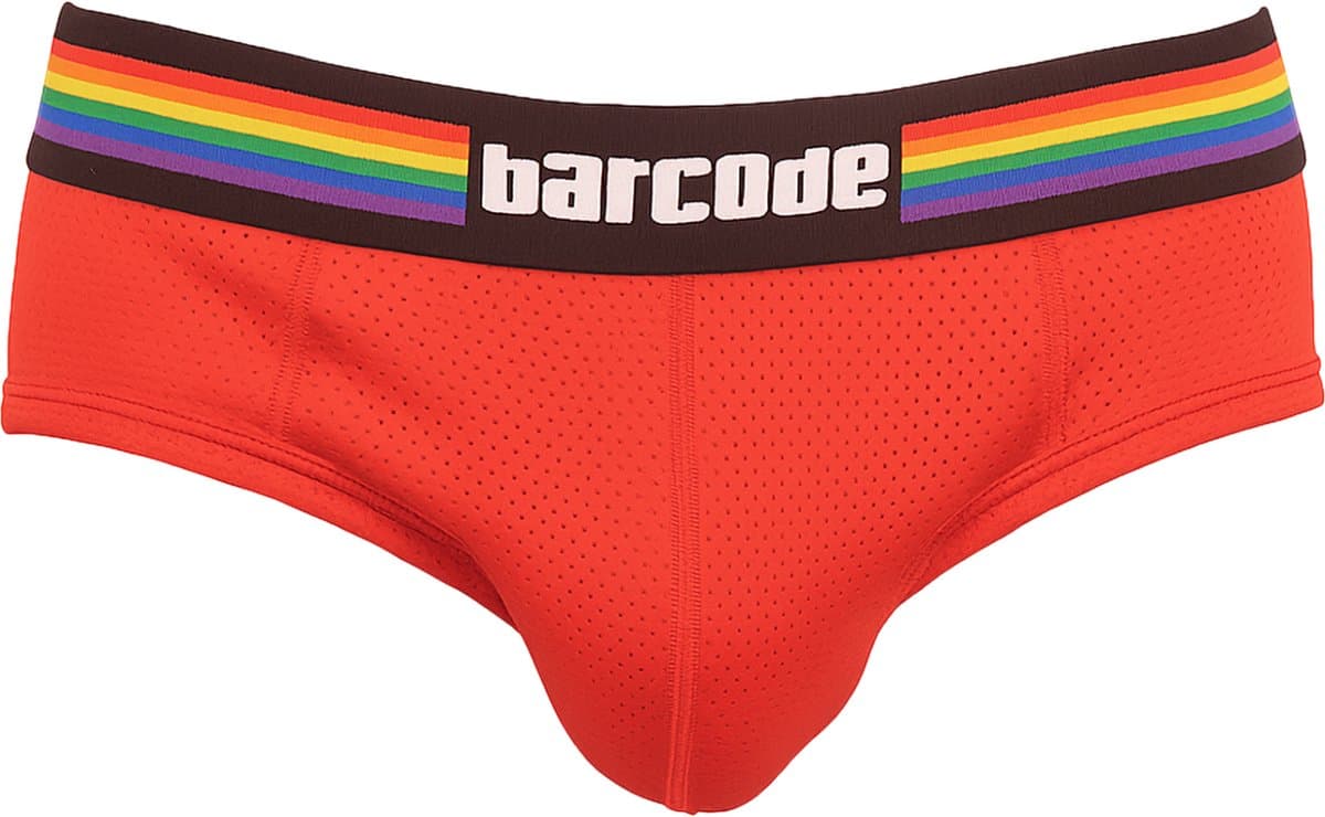 Barcode Berlin Backless Brief Pride Red - MAAT XL - Erotisch Heren Ondergoed - Slip voor Man - Sexy mannen Slip — afbeelding 1