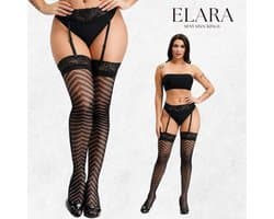 Elara Evelora – Sexy Jarretel Gordel met Kousen – 2-Delige Lingerieset – Verleidelijke Netkousen met Kant – S t/m XL – Dames Lingerie