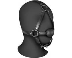 Hoofdharnas met Solid Ball Gag - Zwart