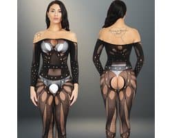 Erotische Catsuit Zwart - Sexy Lingerie - Off Shoulder & Cut-Out Design - One Size S-L (36-40) | LS381