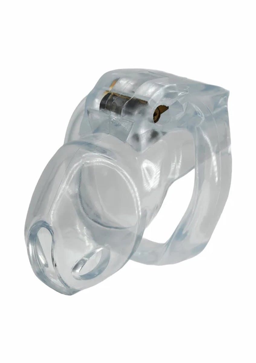 Peniskooi Clear Control Cock Cage Short - Kuisheidskooi - Transparant - BDSM - 4 maten cockringen — afbeelding 1