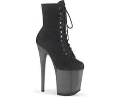Pleaser - FLAMINGO-1020FST Plateau Laarzen, Paaldans schoenen - Paaldans schoenen - 35 Shoes - Zwart