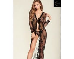 Sexy Erotische Luxe Kimono – Kant – Lingerie Erotische – Lingerie sexy setje – Sensueel & Elegant – Verleidelijke lingerie & ochtendjas – Erotisch, Chic & Comfortabel – Inclusief string – Maat S, M en L