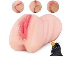 Jespro Realistische Pocket Pussy - 3-in-1 - Kunstvagina, mond en anus - Sex Toys voor Mannen en koppels - Masturbator - Blowjob Simulator - Kut - Nep Vagina - Voor Heren - Stroker - Seksspeeltjes - Erotiek - Zelf aftrekken