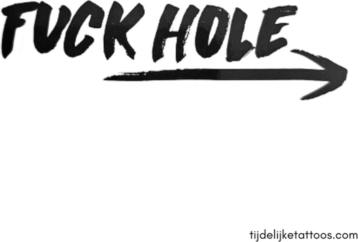 Fuck Hole - erotische tijdelijke tattoo - neptattoo volwassenen - erotiek vrouwen - sexy plaktattoo - adult temporary tattoo — afbeelding 1