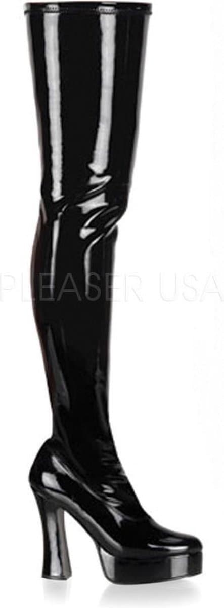 Pleaser - ELECTRA-3000Z Plateau overknee Laarzen - US 13 - 44 Shoes - Zwart — afbeelding 1