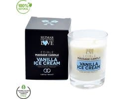 Love - Massagekaars Sezmar Collection 100% Natuurlijke Verwenning | Vanille-IJs Geur | Voor Romantische Avonden en Diepe Ontspanning - 100ml