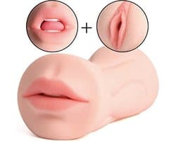 TRY. Amber - Masturbator - Pocket Pussy - Sex Toy - 2 in 1 - Vagina & Mond - 21 cm