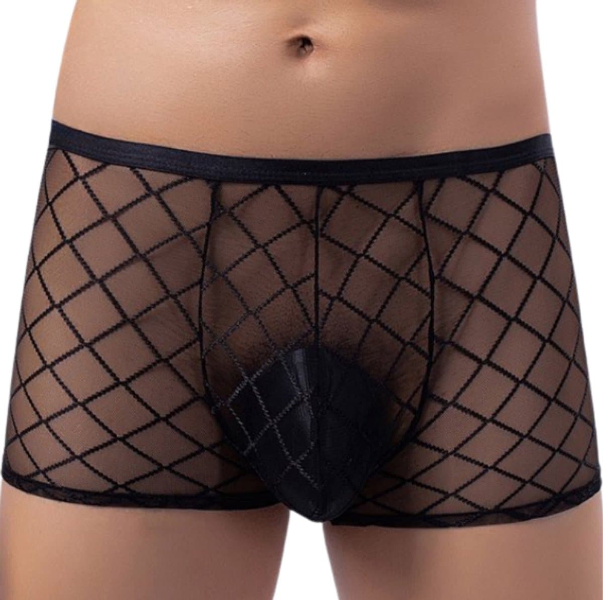 LekkerStout Boxershorts - Doorschijnend - Zwart - Sexy Herenondergoed | L | ( LS149 ) — afbeelding 1