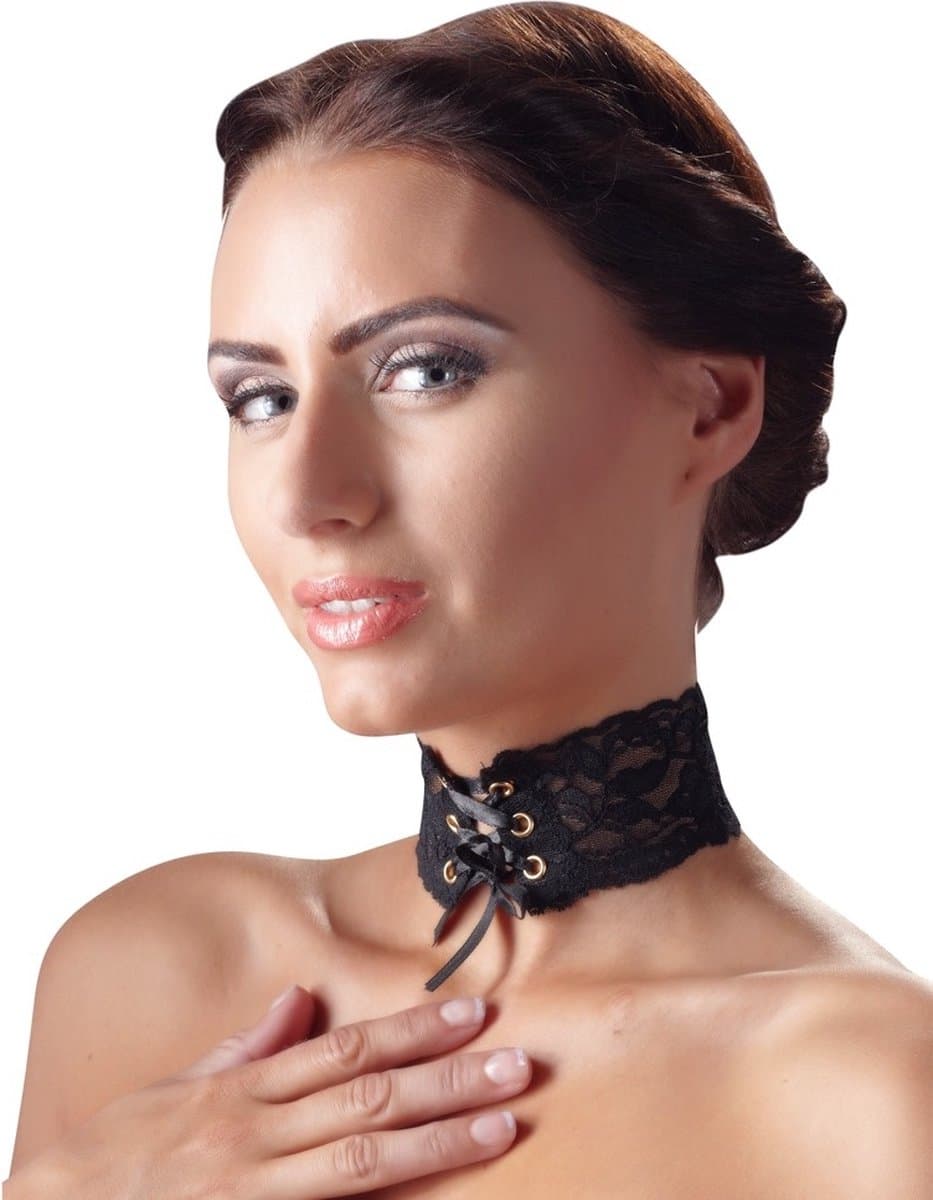 Zwarte choker van kant — afbeelding 1