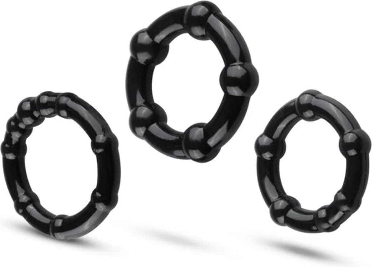 Cockring Set Super Stretch - Zwart — afbeelding 1