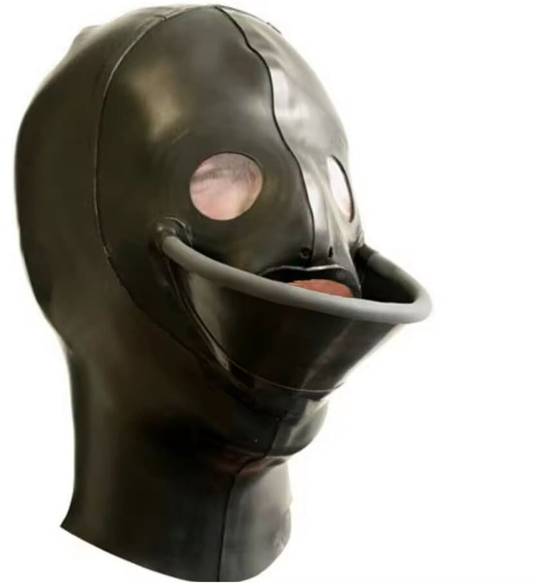 Latex rubberen masker - Trechter bij mond - BDSM - Seks - Maat S, L en M. — afbeelding 1