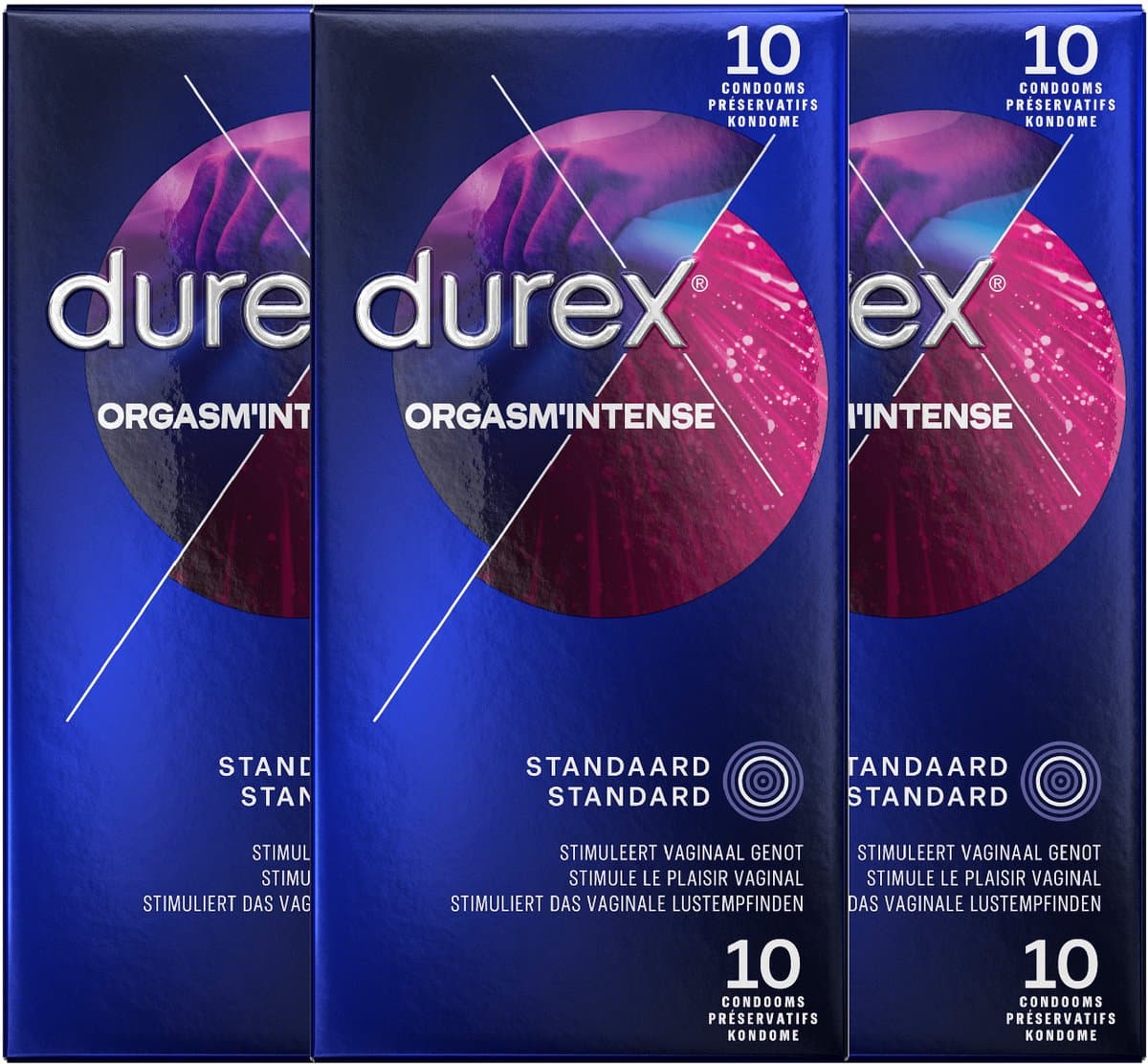 Durex Condooms Orgasm Intense – met ribbels - 10 stuks x3 — afbeelding 1