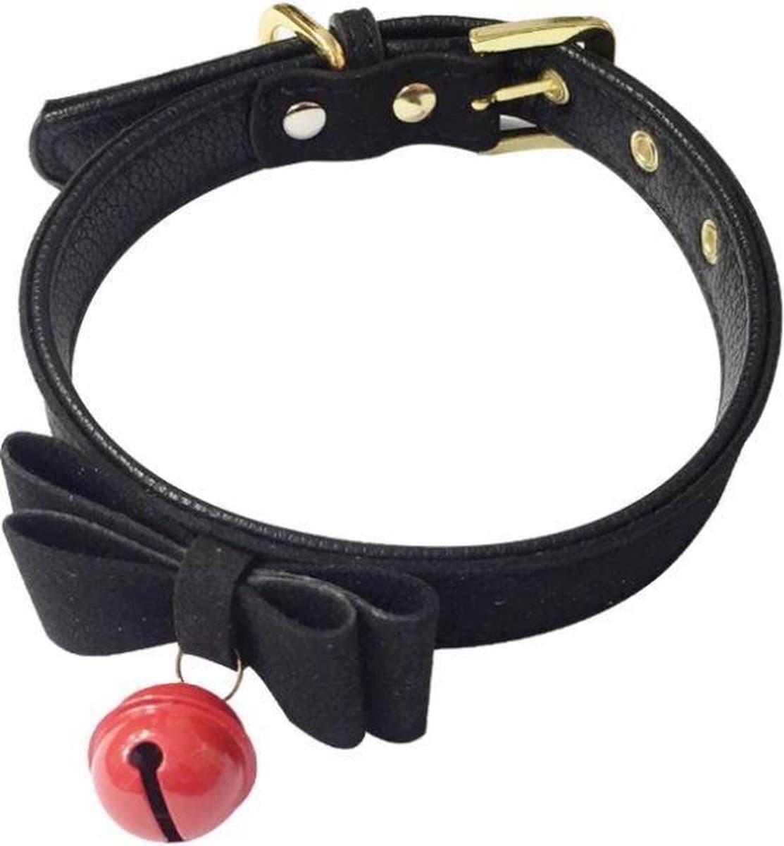 Sexy Klinknagel Choker met Bel - Zwart -Alternatieve Metaal Pu Lederen Kraag Bell Slave Kostuum Bdsm Bondage Ketting Nekband Sex Toys — afbeelding 1