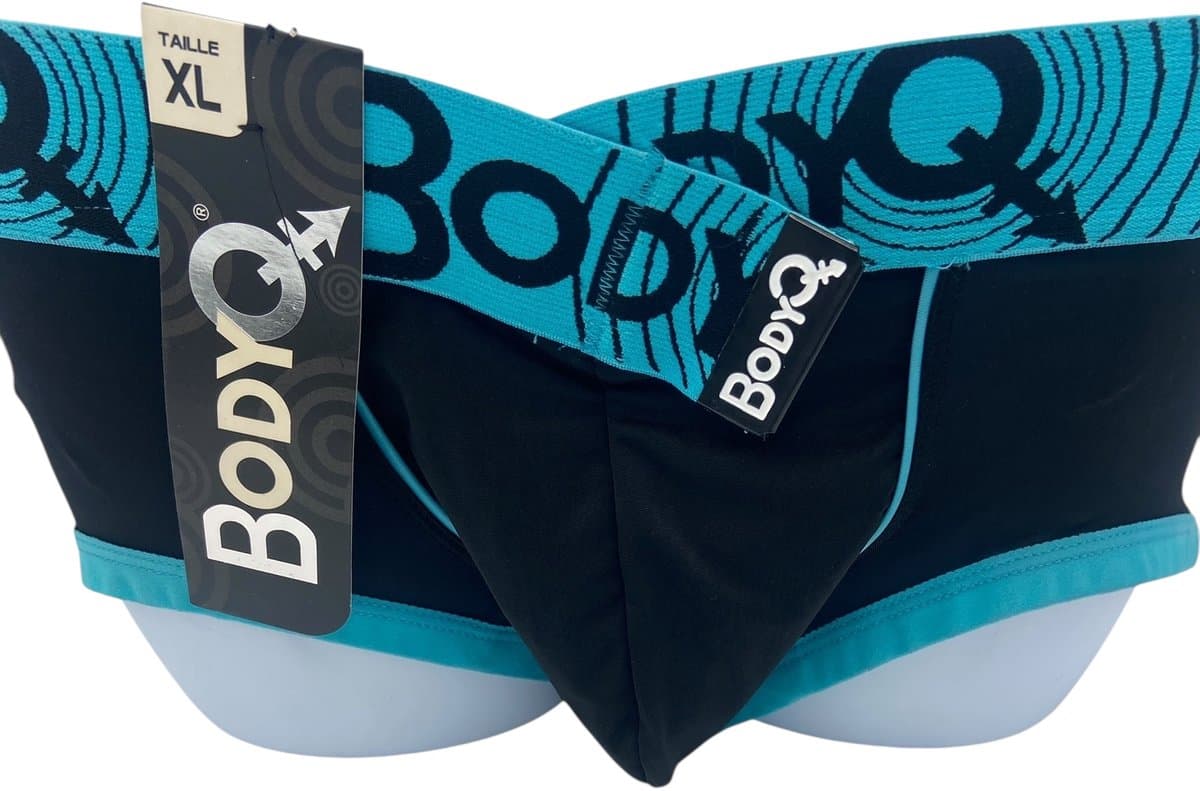 BodyQ Sexy Heren Boxershort – Zwart/Aqua – Erotische Herenlingerie – Maat S — afbeelding 1
