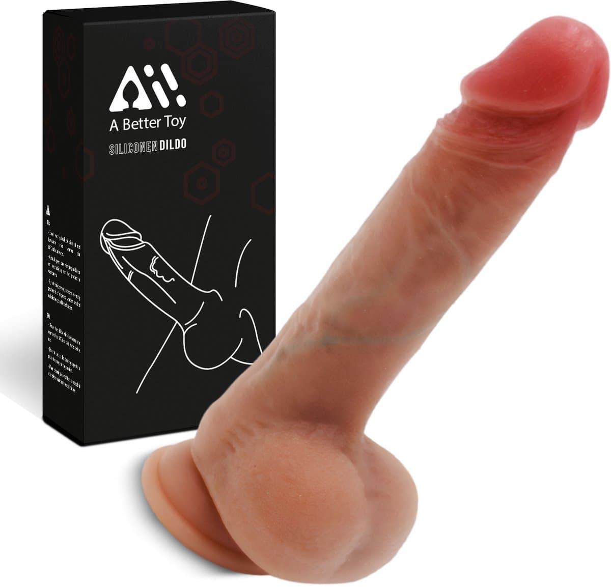 Aii 3D Realistische Dildo met Zuignap + Opbergtas - 21,5 cm - Dildo's - Sex Toys voor Vrouwen en Mannen - Dildo Mannen Anaal - Beige — afbeelding 1