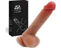 Aii 3D Realistische Dildo met Zuignap + Opbergtas - 21,5 cm - Dildo's - Sex Toys voor Vrouwen en Mannen - Dildo Mannen Anaal - Beige
