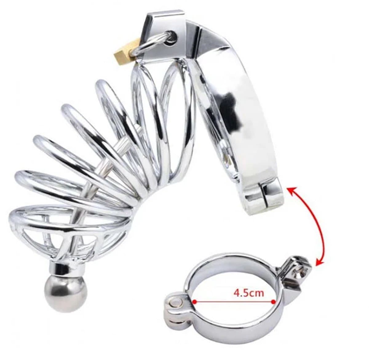 Metalen peniskooi spiraal - BDSM - kinky - kuisheid — afbeelding 1
