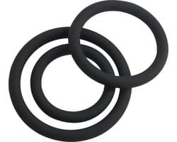 Banoch | Cockring trio - classic set | zwart siliconen | Ø 30/40/50 mm | penisring