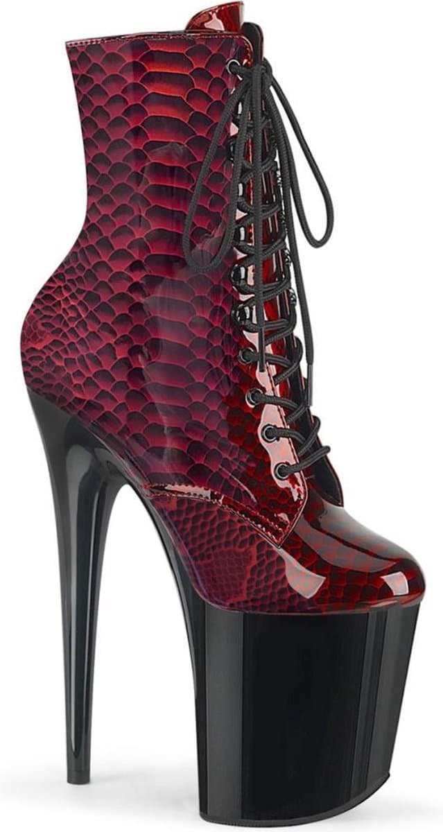 Pleaser - FLAMINGO-1020SP Plateau Laarzen, Paaldans schoenen - Paaldans schoenen - 41 shoes - Rood/Zwart — afbeelding 1