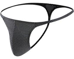 LekkerStout Heren String - Zwart/Wit - Sexy Herenondergoed | M | ( LS145 )