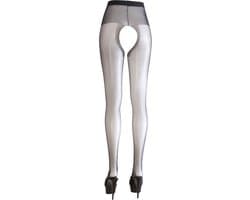 Cottelli Collection – Open Kruis Panty met Versterkte Taille Band voor een Sensuele Uitdaging – Maat M – Zwart