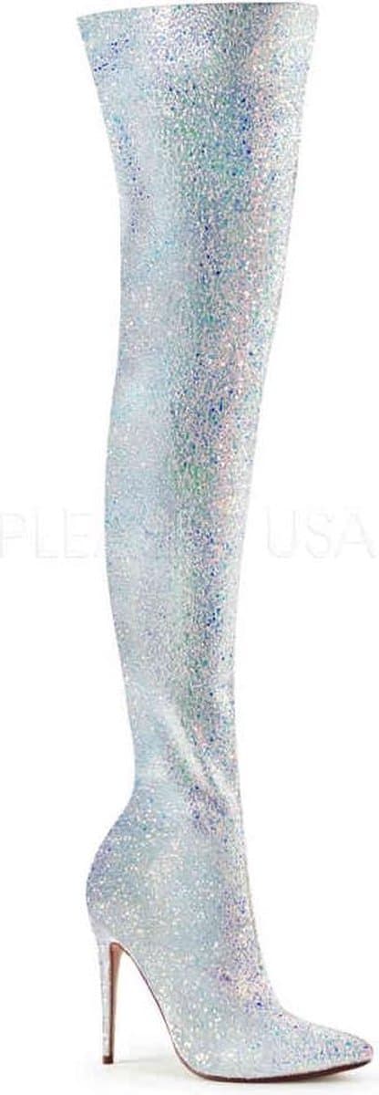 COURTLY-3015 - (EU 40 = US 10) - 5 Glitter Thigh High Boot, 1/3 Side Zip — afbeelding 1