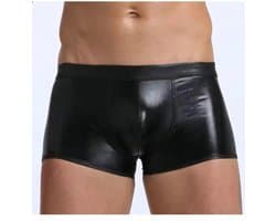 Zwarte Heren Boxer van Kunstleer in XS S M L XL - Elegant en Comfortabel Ondergoed