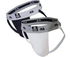 MM Sports Original Edition Swimmer/Jogger Jockstrap 2 inch Multipack 1x Black + 1x White - MAAT XXL - Heren Ondergoed - Jockstrap voor Man - Mannen Jock