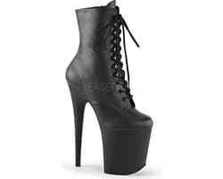 Pleaser - Flamingo-1020 Plateau Laarzen, Paaldans schoenen - Paaldans schoenen - 40 Shoes - Zwart