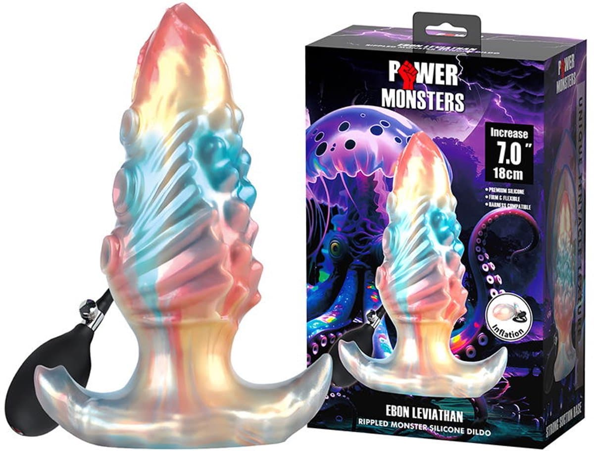 Power Monsters - Ebon Leviathan - Opblaasbare Buttplug - 18 cm - Multicolour — afbeelding 1