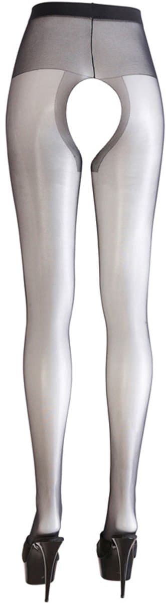 Cottelli Collection – Open Kruis Panty met Versterkte Taille Band voor een Sensuele Uitdaging – Maat S – Zwart — afbeelding 1
